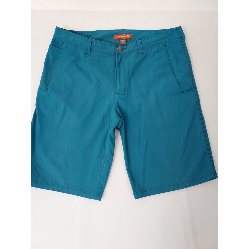 Merrell SelectWick Mens Teal Blue Ripstop Hiking Shorts Size‎ 34 Outdoor Trail